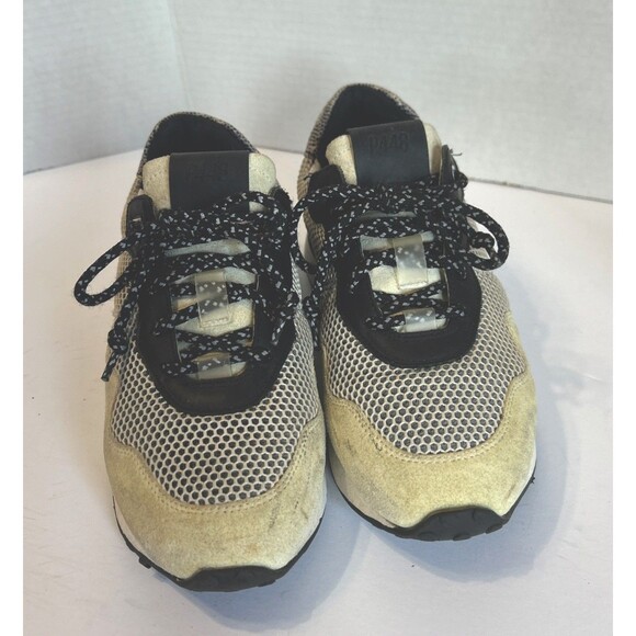 P448 EU 36 US 5.5 Black Cream Cancun Sting Lace Up Suede Mesh Shoes Women’s - Picture 2 of 8